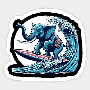 Surfing elephant Sticker